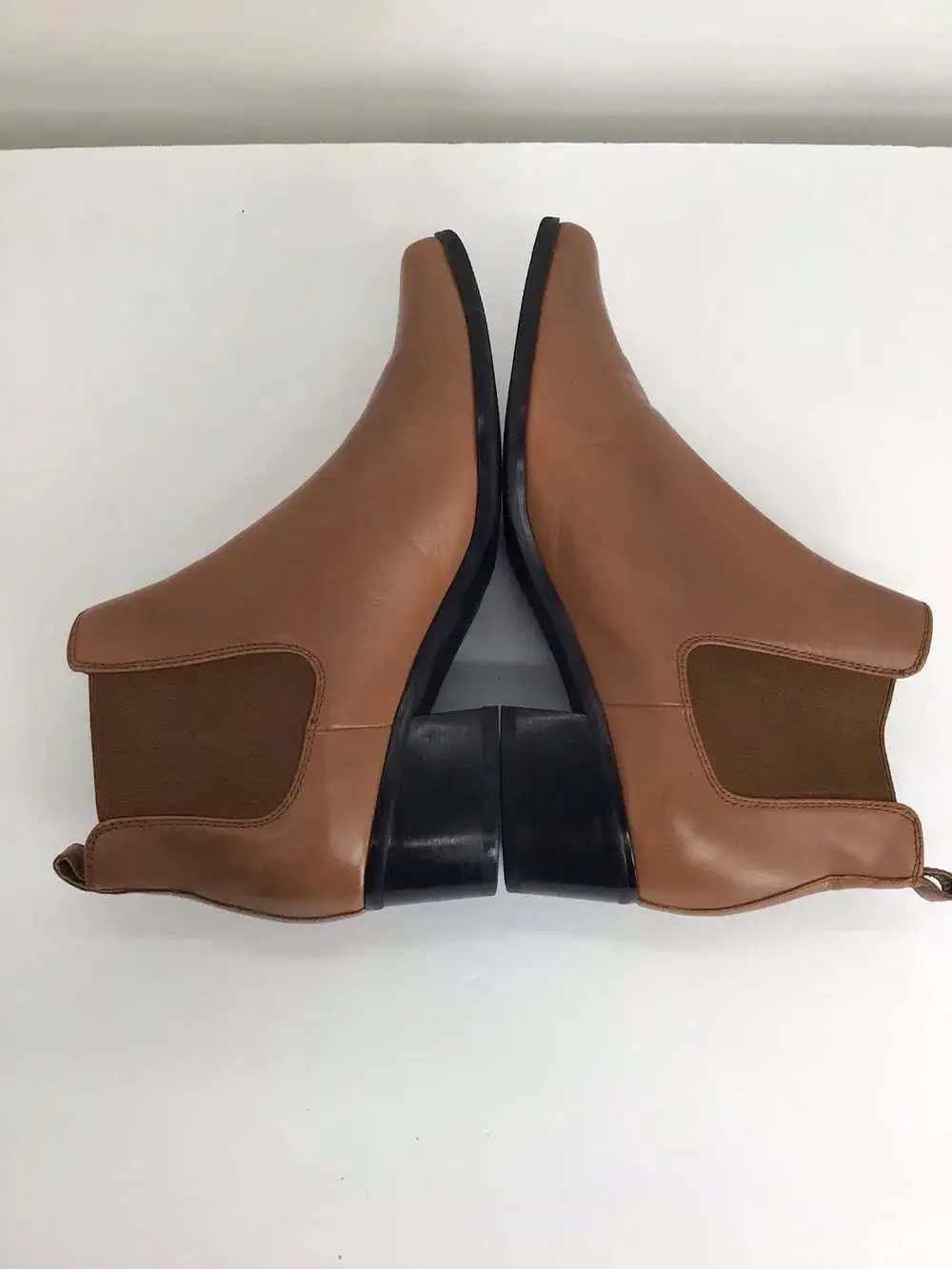 Blondo Emilia Leather Waterproof Chelsea Ankle Boots Pointed Toe Carmel Size 8